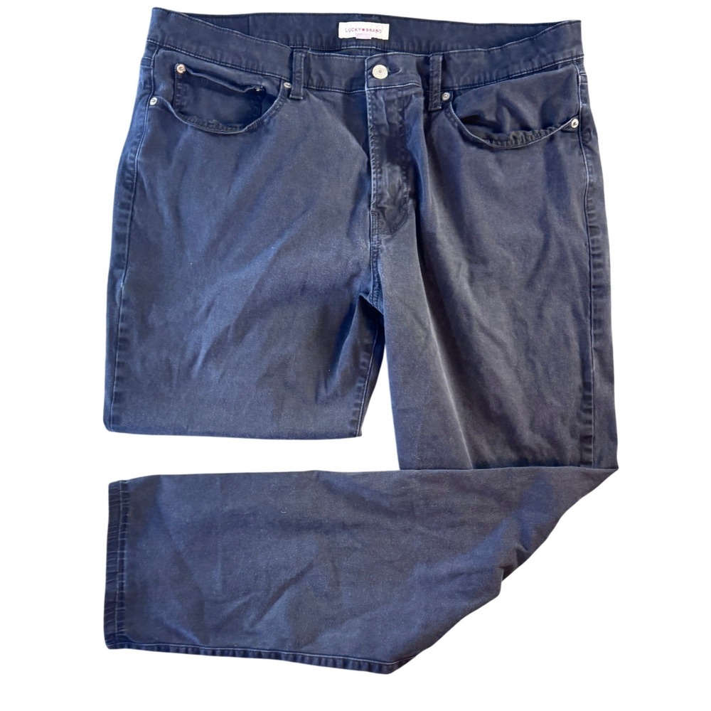 Lucky Brand 121 Slim Straight‎ Jeans Men's 38x32 Black Wash Denim